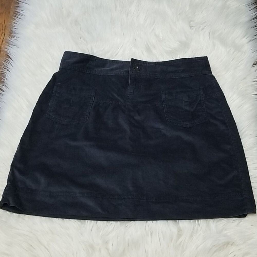 Athleta Women’s Size 2 Dark Grey Cordoba Corduroy Skirt A-Line Mini Drawstring